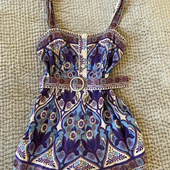 Love The Label Delilah Border Romper - Blue and White